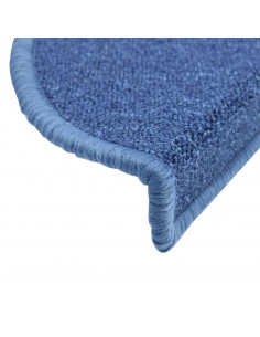 Tappetini per scale 10 pz 56x17x3 cm blu semicircolari