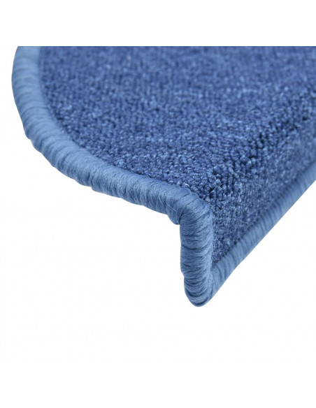 Tappetini per scale 10 pz 56x17x3 cm blu semicircolari
