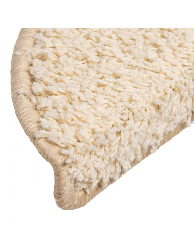 Tappetini per scale 10 pz 56x17x3 cm Crema Semicircolari