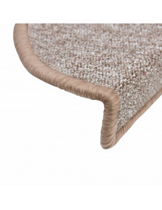 Tappetini per Scale 10 pz 56x17x3 cm Marrone Chiaro