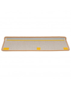 Tappetini per scale 10 pz 65x21x4 cm Beige Bordo rettangolare