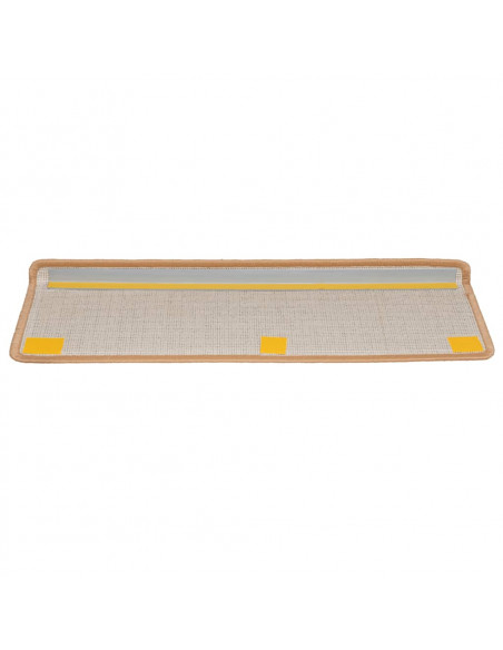 Tappetini per scale 10 pz 65x21x4 cm Beige Bordo rettangolare