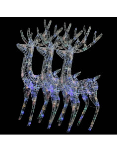 Renne di Natale XXL in Acrilico 250 LED 3 pz 180 cm Multicolore 2