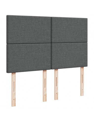 Giroletto a Molle con Materasso Grigio Scuro 160x200 cm Tessuto