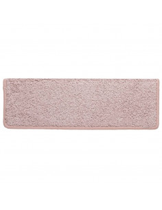 Tappetini per scale 15 pz 65x21x4 cm Rosa chiaro con bordo rettangolare