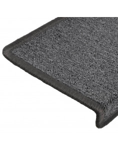 Tappetini per Scale 15 pz 65x21x4 cm Grigio Scuro