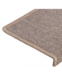 Tappetini per Scale 15 pz 65x21x4 cm Marrone Chiaro