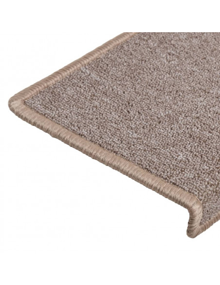Tappetini per Scale 15 pz 65x21x4 cm Marrone Chiaro