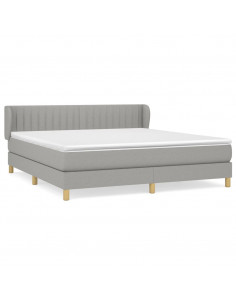 Giroletto a Molle con Materasso Grigio Chiaro160x200 cm Tessuto 2