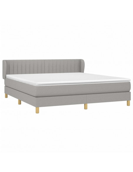 Giroletto a Molle con Materasso Grigio Chiaro160x200 cm Tessuto
