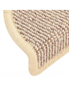 Tappetini per scale 15 pz 56x17x3 cm Bianco e Marrone Semicircolari