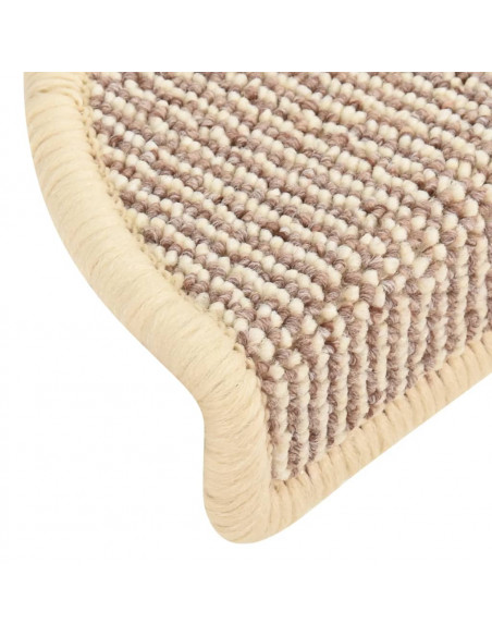 Tappetini per scale 15 pz 56x17x3 cm Bianco e Marrone Semicircolari