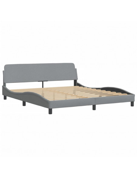 Letto con Materasso Grigio Chiaro180x200 cm Tessuto