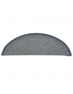 Tappetini per Scale 15 pz Grigio Chiaro e Blu 56x17x3 cm