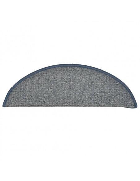 Tappetini per Scale 15 pz Grigio Chiaro e Blu 56x17x3 cm