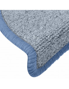 Tappetini per Scale 15 pz Grigio Chiaro e Blu 65x24x4 cm