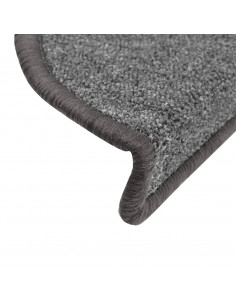 Tappetini per Scale 15 pz Grigio Scuro 56x17x3 cm