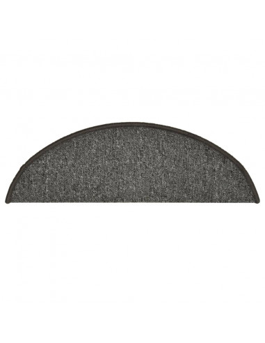 Tappetini per scale 15 pz 56x17x3 cm Grigio scuro Semicircolari