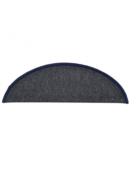 Tappetini per Scale 15 pz Grigio Scuro e Blu 56x17x3 cm