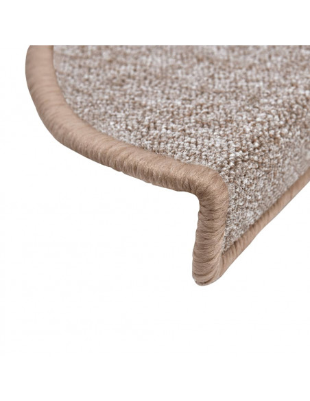 Tappetini per Scale 15 pz Marrone Chiaro 56x17x3 cm