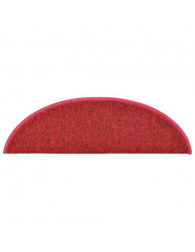 Tappetini per Scale 15 pz Rosso Bordò 56x17x3 cm