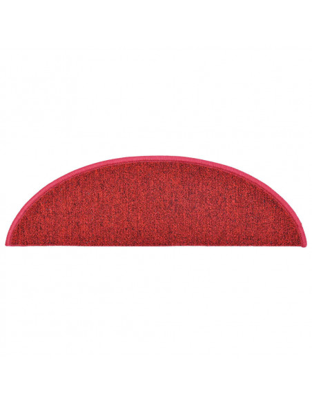 Tappetini per Scale 15 pz Rosso Bordò 56x17x3 cm