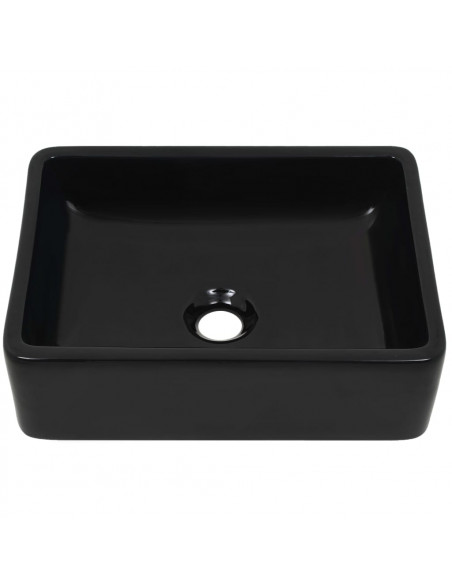 Lavandino Rettangolare in Ceramica Nero 41x30x12 cm