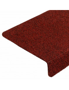 Tappetini per Scale 5 pz Bordeaux 65x21x4 cm Tessuto Agugliato