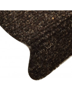 Tappetini per scale autoadesivi 5 pz 56x17x3 cm marrone scuro semicircolari