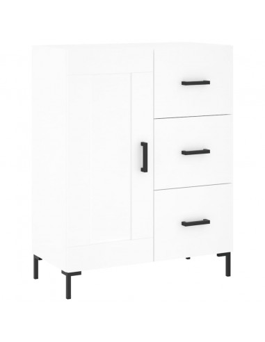 Credenza Bianca 69,5x34x180 cm in Legno Multistrato