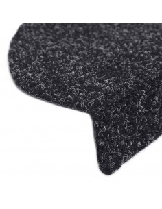 Tappetini per Scale Adesivi 10 pz 65x21x4 cm Neri Agugliati