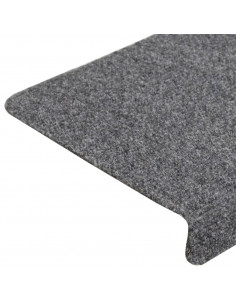 Tappetini per Scale Agugliati 10 pz 65x21x4 cm Grigio Chiaro