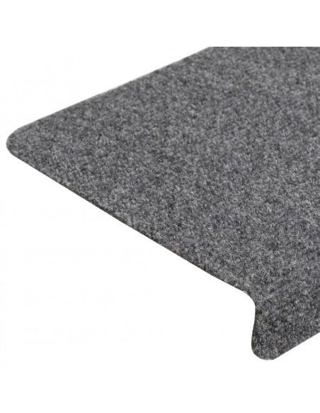 Tappetini per Scale Agugliati 10 pz 65x21x4 cm Grigio Chiaro
