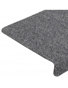 Tappetini per Scale Agugliati 5 pz 65x21x4 cm Grigio Chiaro