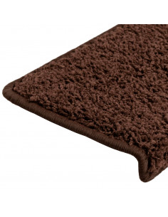 Tappetini per Scale in Moquette 15 pz 65x21x4 cm Marroni