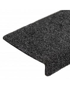Tappetini per Scale Tessuto Agugliato 10 pz 65x21x4 cm Grigi