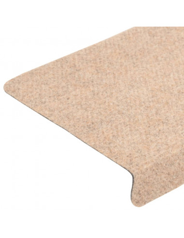 Tappetini per Scale Tessuto Agugliato 10 pz 65x21x4 cm Marroni