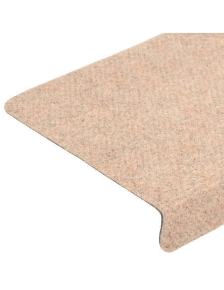 Tappetini per Scale Tessuto Agugliato 10 pz 65x21x4 cm Marroni