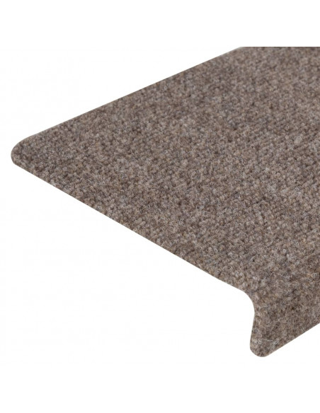 Tappetini per Scale Tessuto Agugliato 15 pz 65x21x4 cm Crema
