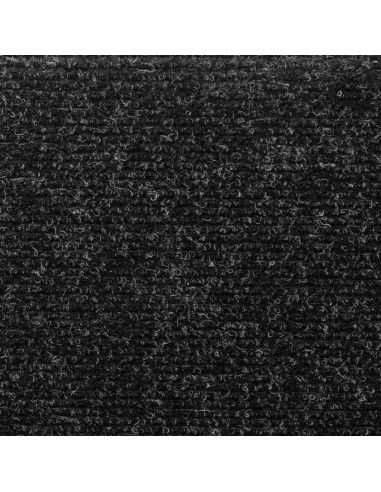 Tappetini per Scale Tessuto Agugliato 15 pz 65x21x4 cm Neri