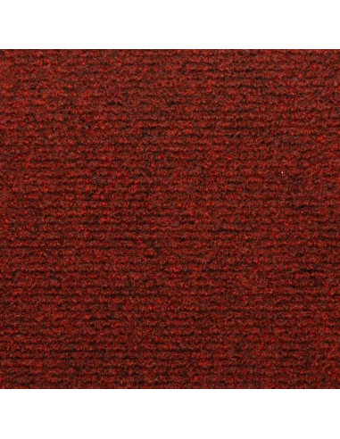 Tappetini per Scale Tessuto Agugliato 15 pz 65x21x4 cm Rossi