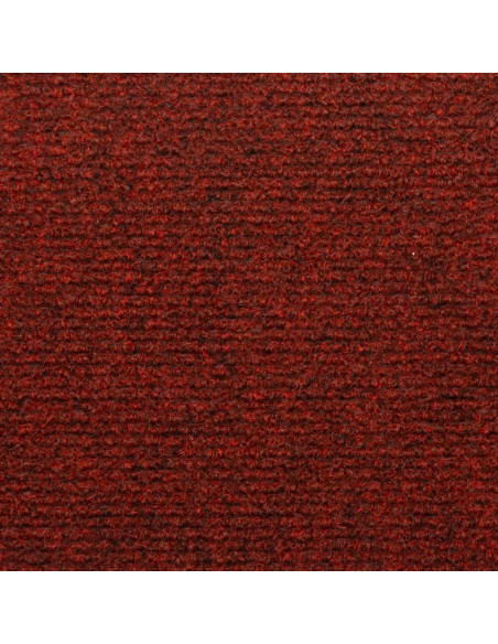 Tappetini per Scale Tessuto Agugliato 15 pz 65x21x4 cm Rossi