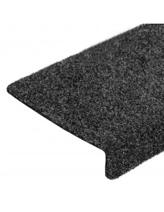 Tappetini per Scale Tessuto Agugliato 5 pz 65x21x4 cm Grigi