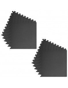 Tappetino a Incastro 12 pz 4,32 m² in Schiuma EVA Nera