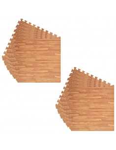 Tappetino a Incastro 12 pz Venature Legno 4,32 ㎡ Schiuma EVA