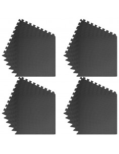 Tappetino a Incastro 24 pz 8,64 m² in Schiuma EVA Nera