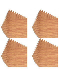 Tappetino a Incastro 24 pz Venature Legno 8,64 ㎡ Schiuma EVA