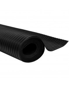 Tappetino Antiscivolo in Gomma 1,5x4 m 3 mm a Coste Larghe