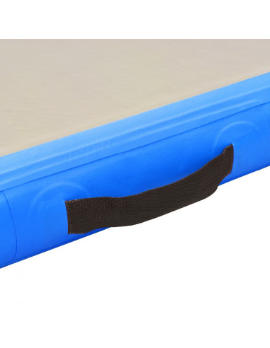 Tappetino Ginnastica Gonfiabile con Pompa 500x100x10 cm PVC Blu
