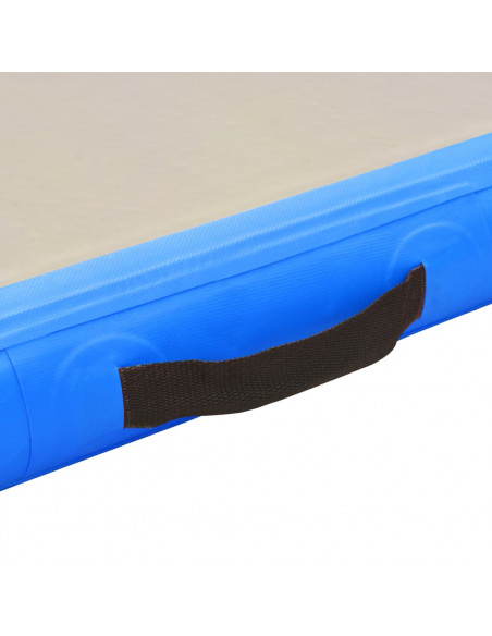 Tappetino Ginnastica Gonfiabile con Pompa 600x100x10 cm PVC Blu